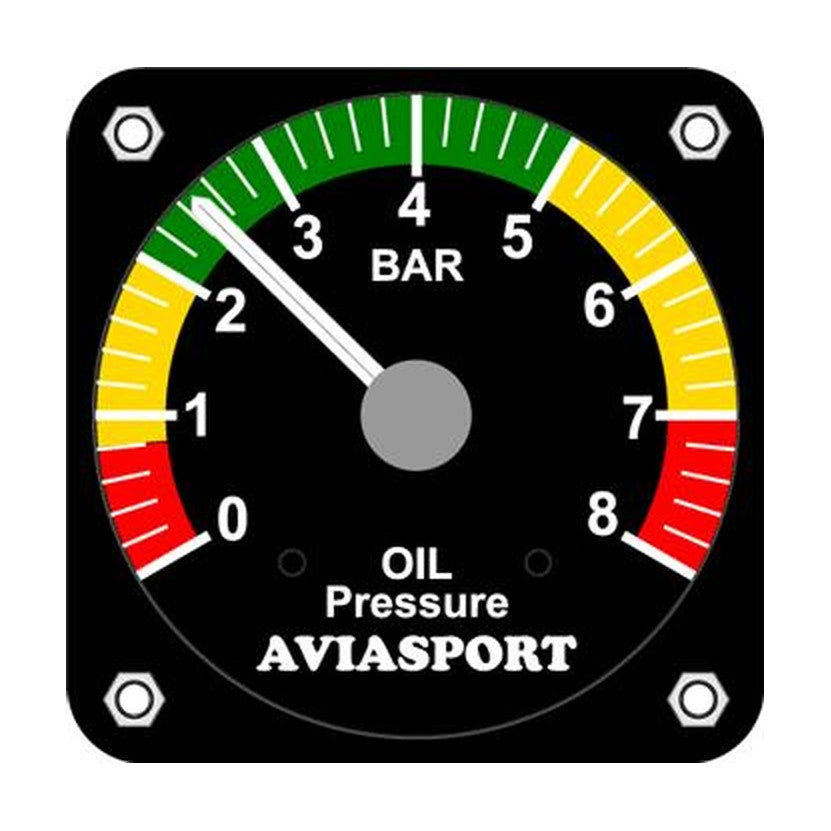 Aviasport IM-541 Oil Pressure Indicator, 0–10 bar, 80 mm