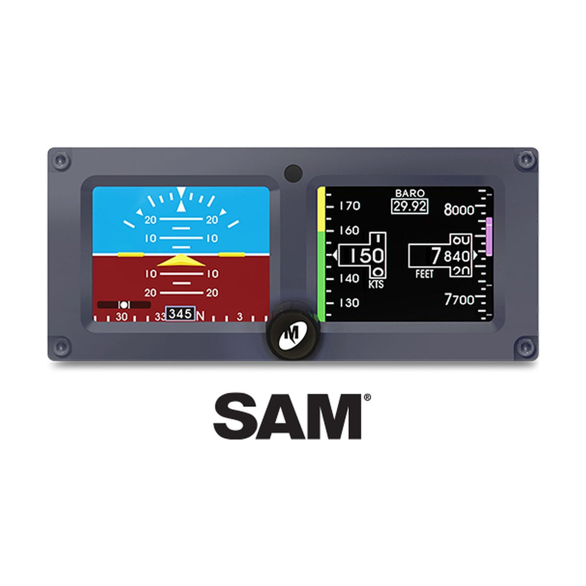 Mid-Continent MD302 SAM Standby Attitude Module 6420302-1, Black Bezel, Li-ion Battery