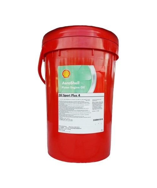 AeroShell Oil Sport Plus 4 Sport Plus 4 engine oil in a 20-litre pail, P/N OIL_SPORT4_20DR