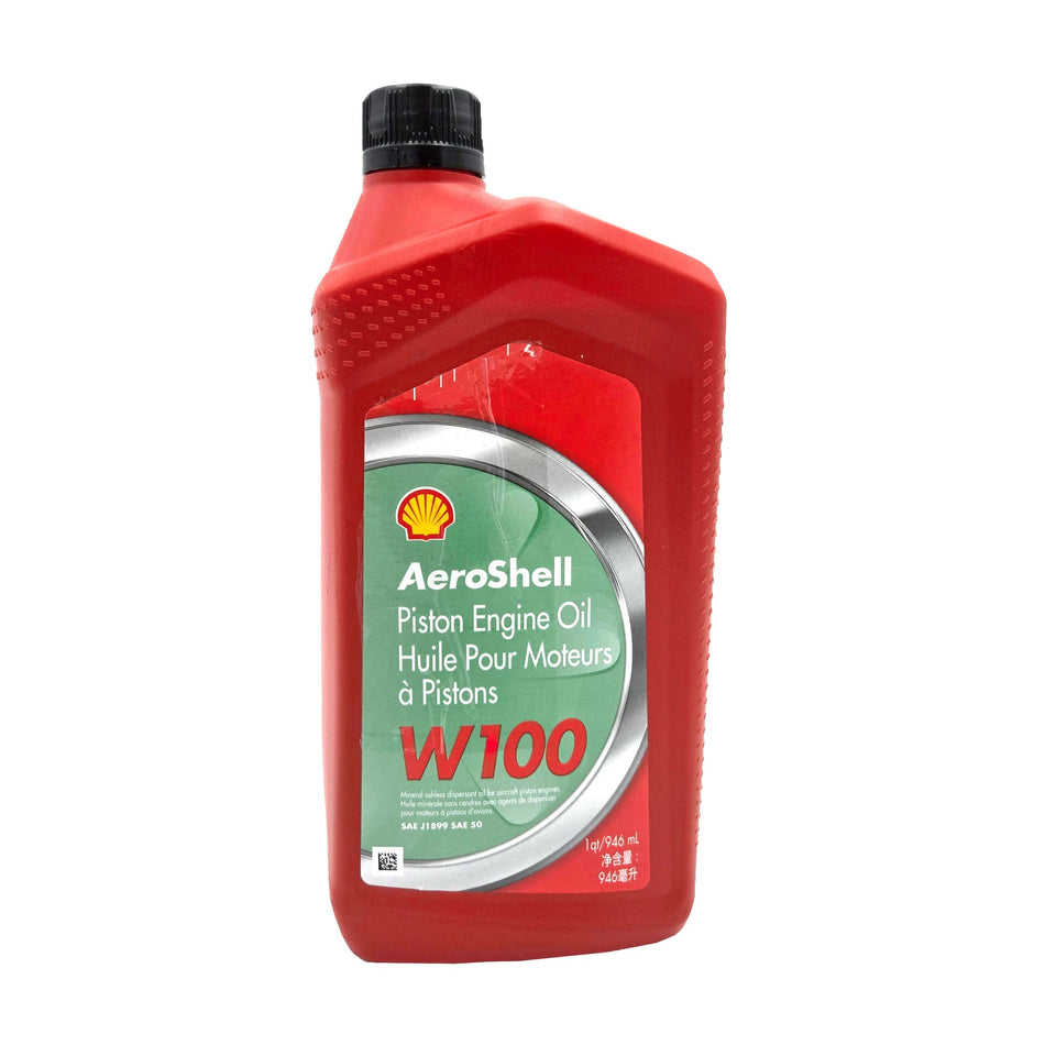 AeroShell Oil W100, olio per motori a pistoni in flacone da 1 quarto USA, codice OIL_W100