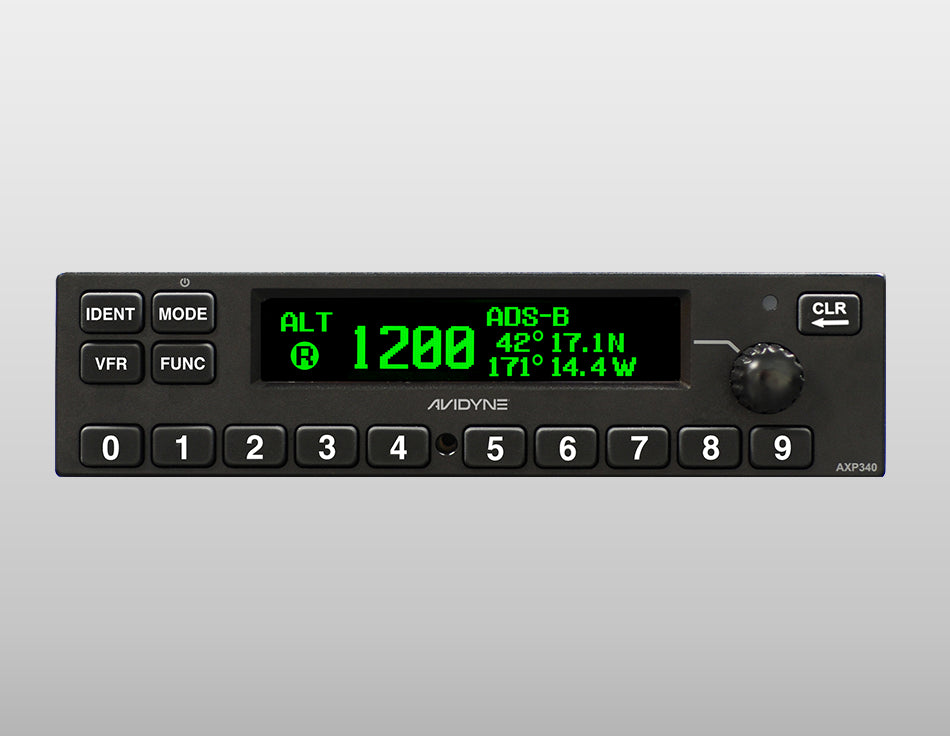 Avidyne AXP340, black bezel, transpondeur Mode S de tableau de bord, réf. 850-00219-000