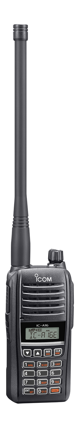 Radio aeronautica VHF portatile Icom IC-A16E con Bluetooth e antenna